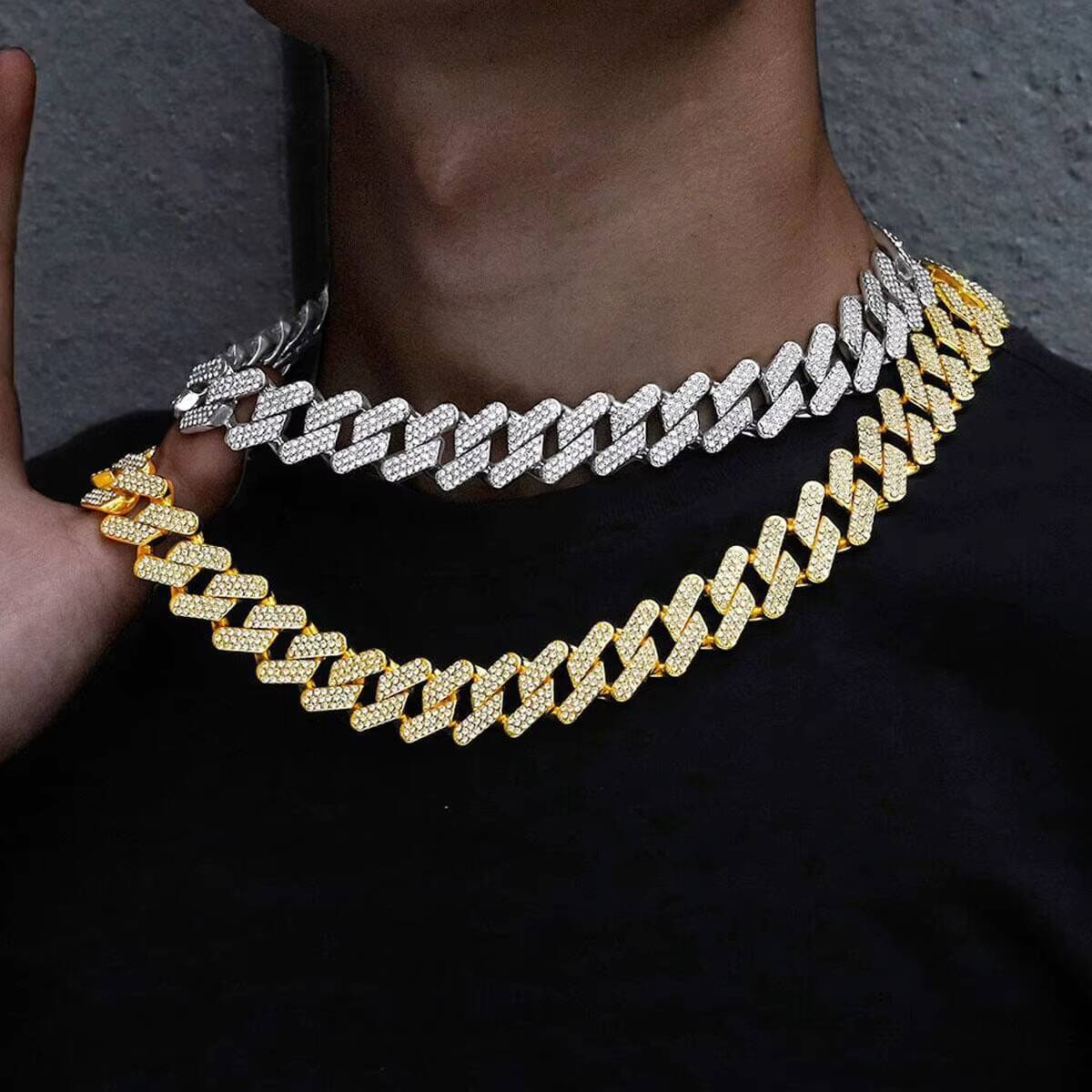 Best Selling Dia S Sterling Sier Rhodium Plated Moissanite Men Cuban Link Bracelet