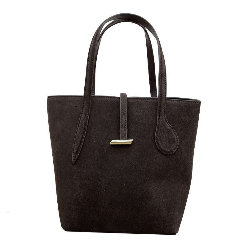 French Niche Autumn Winter New High end Melard Matte Basket Genuine Leather Handbag Crossbody Bucket Bag