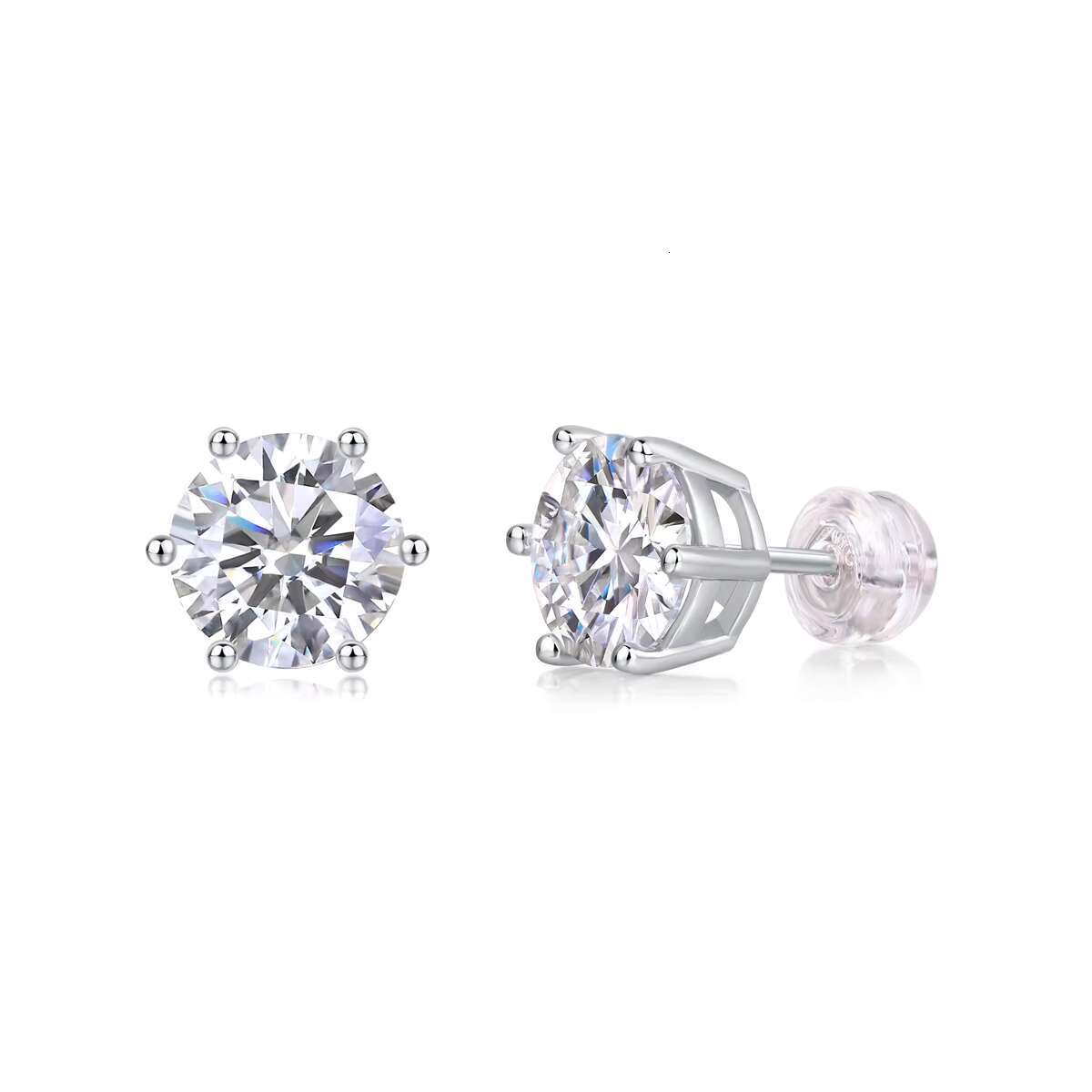 Wholesale Women 925 Sterling Silver Moissanite Earring GRA Certified VVS 1CT D Fashion French Moissanite Jewelry Stud Earring