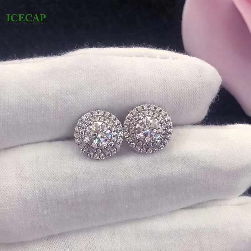 Ready to Ship VVS Moissanite Stud Earrings Wholesale Price 925 Sterling Silver Diamond Men Women Earrings