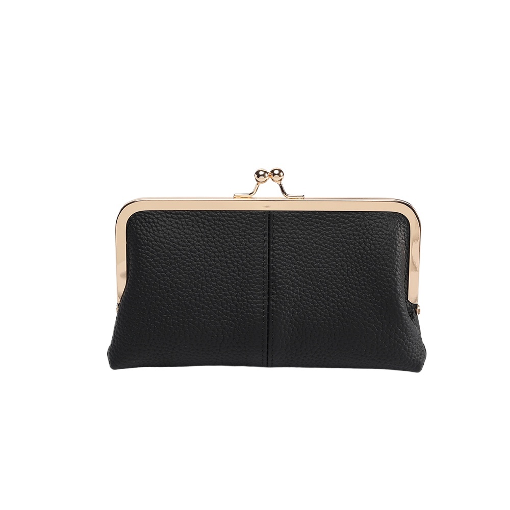 designer European and American Retro Clasp Bag for Banquet and Ball, Women's Genuine Leather Clutch with Lychee Texture, Simple and Fashionable B