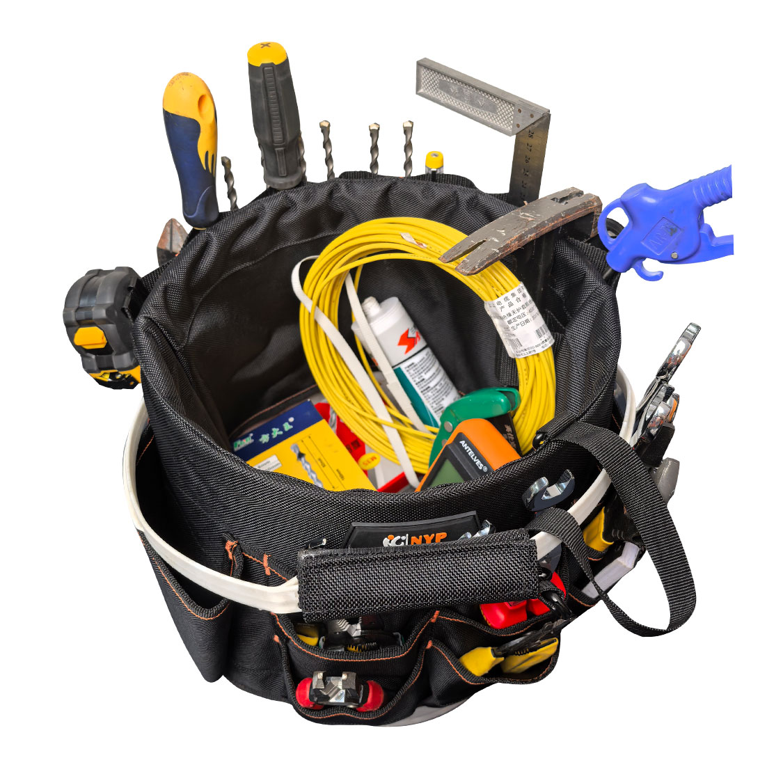 Multifunctional bucket bag, large capacity tool kit, electrician maintenance special waterproof and wear-resistant handbag
