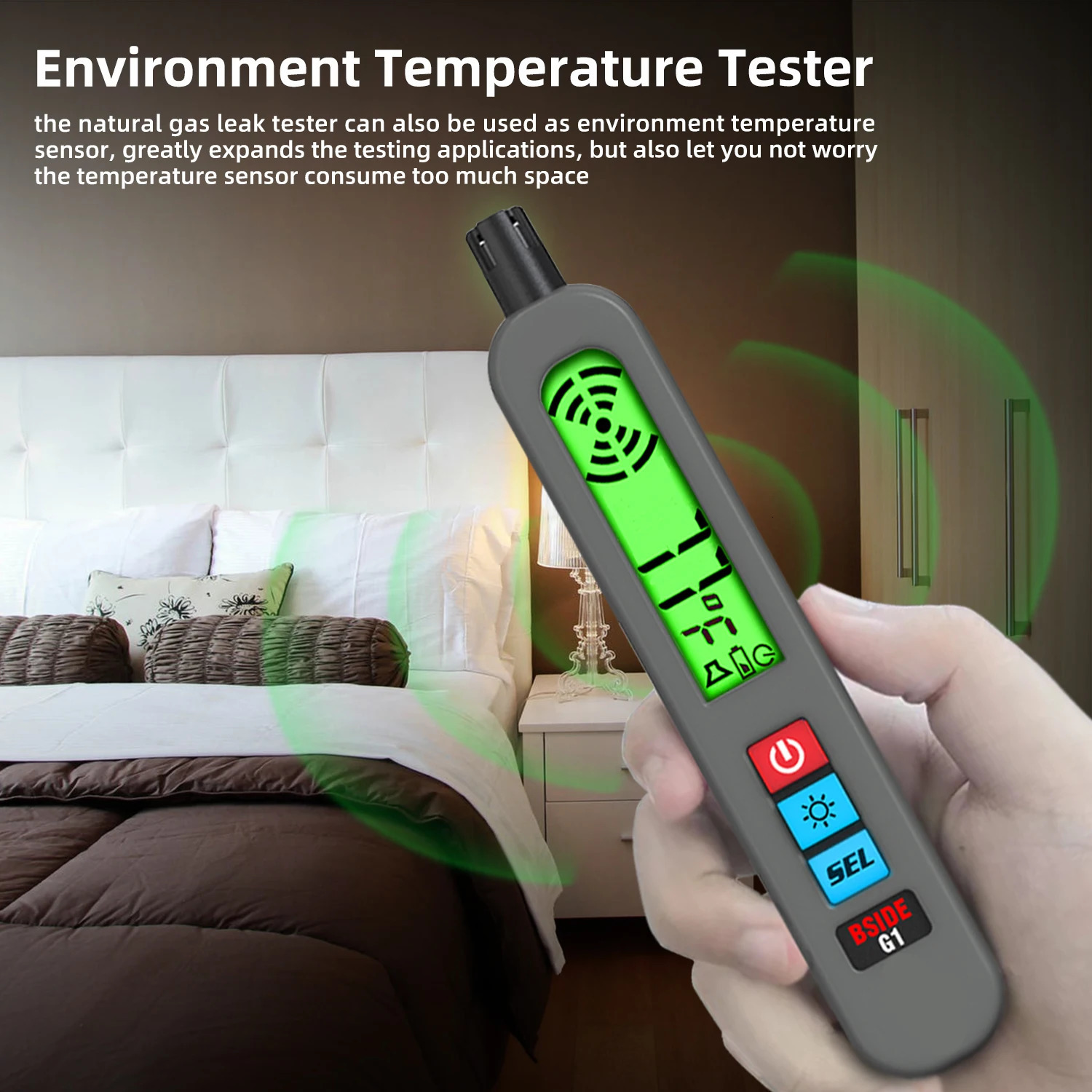 BSIDE Gas Leak Detector Combustible Natural Co2 Flammable Alcohol LPG Methane Analyzer Rechargeable Buzzer Alarm PPM LEL Tester 250529 - view 3