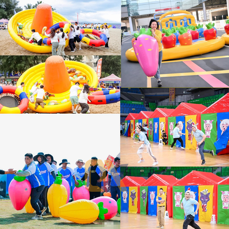 Outdoor Fun Sports Event Props Big Hot Pot Competition Team Building Equipment Stand Out Carrot Iatable Model