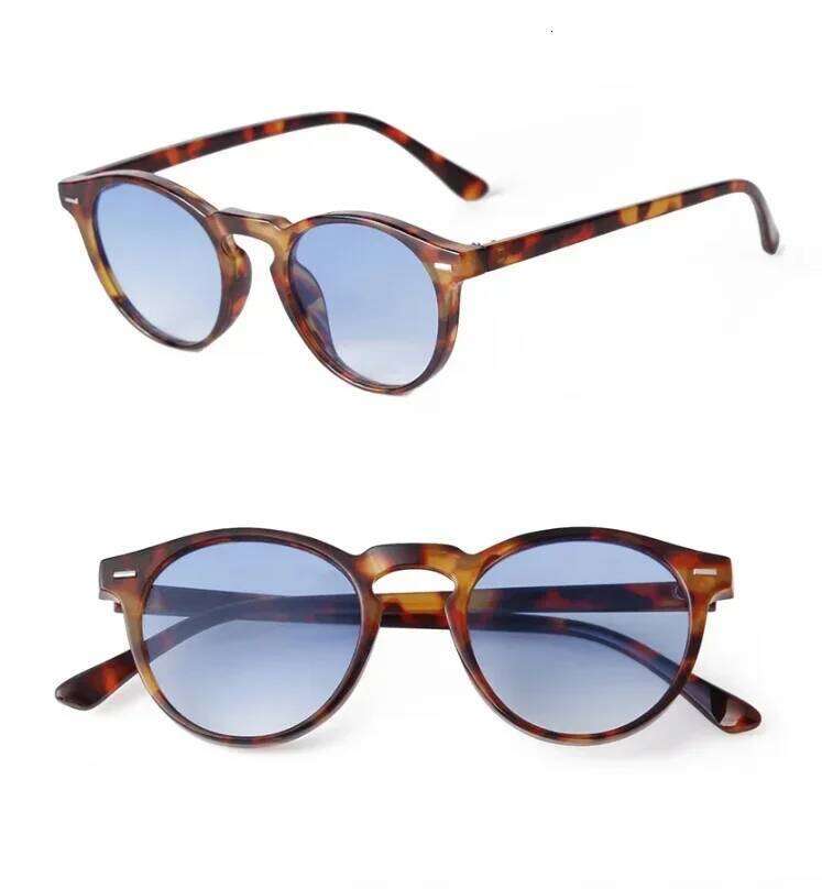 Vintage Fashion Round Sunglasses Women Men 2024 Brand Design Retro Rivet Yellow Blue Lens Square Sun Glasses Male Female Goggles designer bag