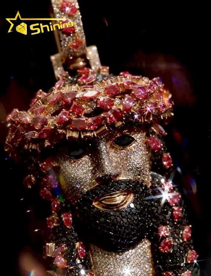 Personalized Custom Rapper Jewelry 925 Silver Flash Cuban Link Fit Jesus Head Pendant Colored Moissanite Diamond Charms Pendant