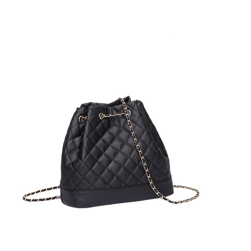 designer New 2025 Bucket Quilted Chain Backpack PU Leather Bag for Women Unique Design Single Shoulder Crossbody Bag Backpack
