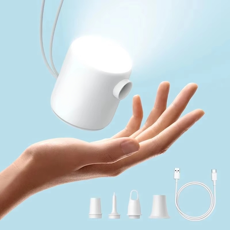 Camping Light Mini Air Inflator Pump 4000Pa Electric Air Pump USB Rechargeable Mini Inflate Deflate Pump for Air Mattresses Beds USB Battery Air Pumps