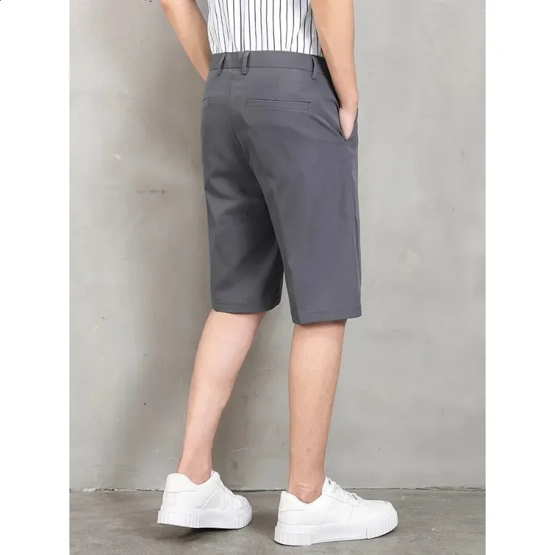 Summer Thin Ice Silk Breathable Loose Short Business Classic Casual Shorts Men Clothing Mens Short Sweatpants Korean 2025 250530
