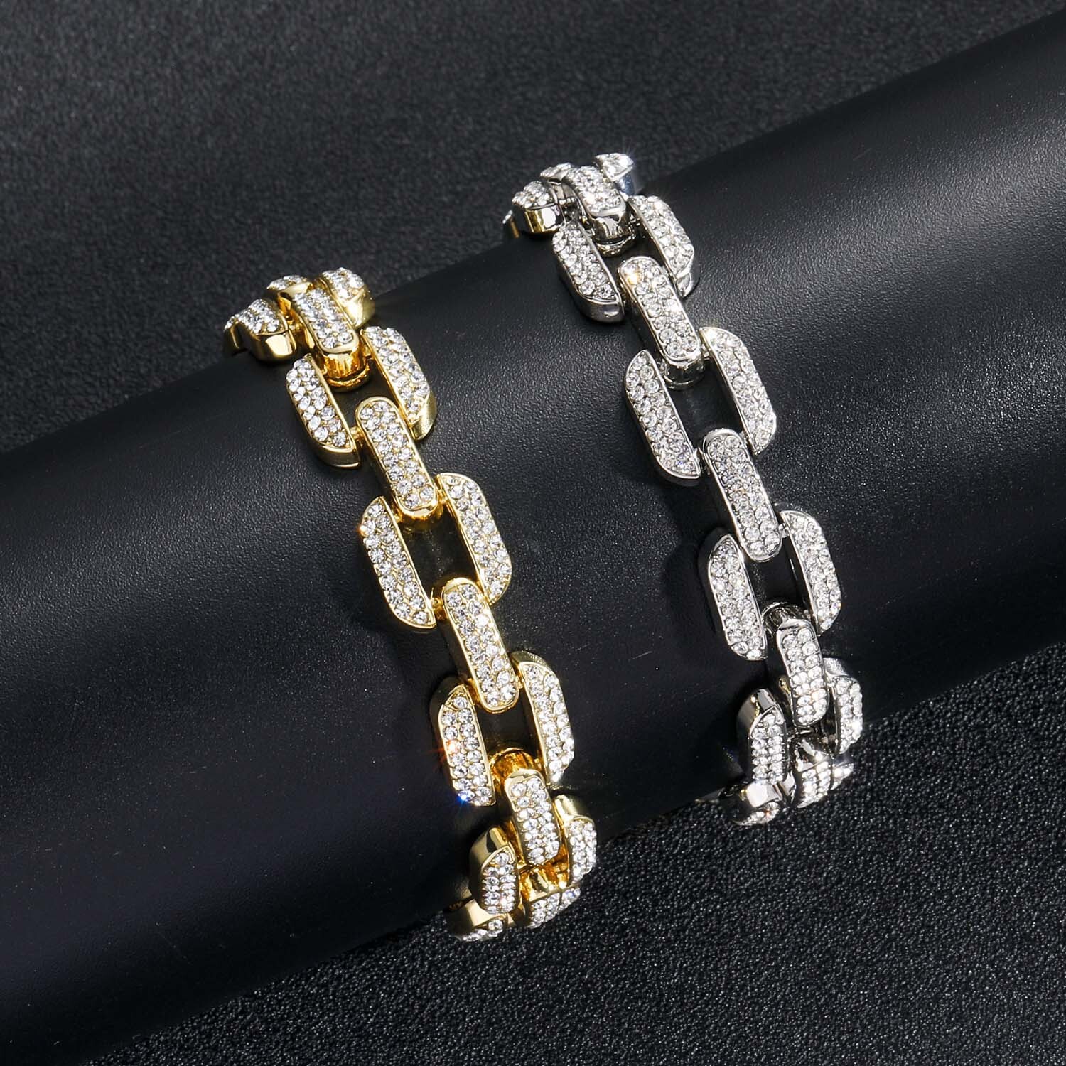 Moissanite bracelet 12mm geometric full diamond Moissanite bracelet mens fashion brand personalized accessories moissanite