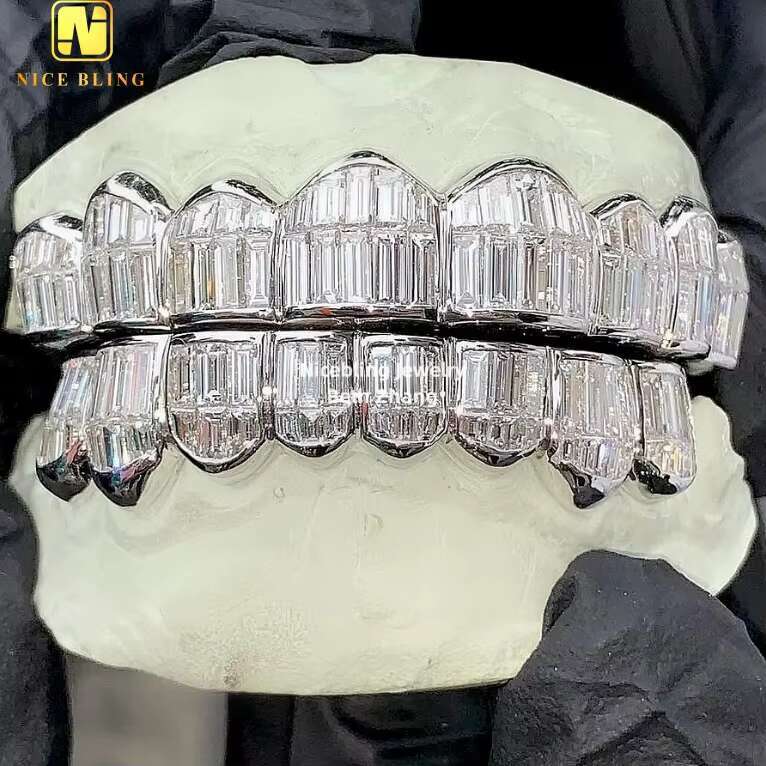 Custom Hip Hop Jewelry Iced Out Grillz 10K 14K 18K S925 VVS Moissanite Diamond Teeth Grillz for Men Women