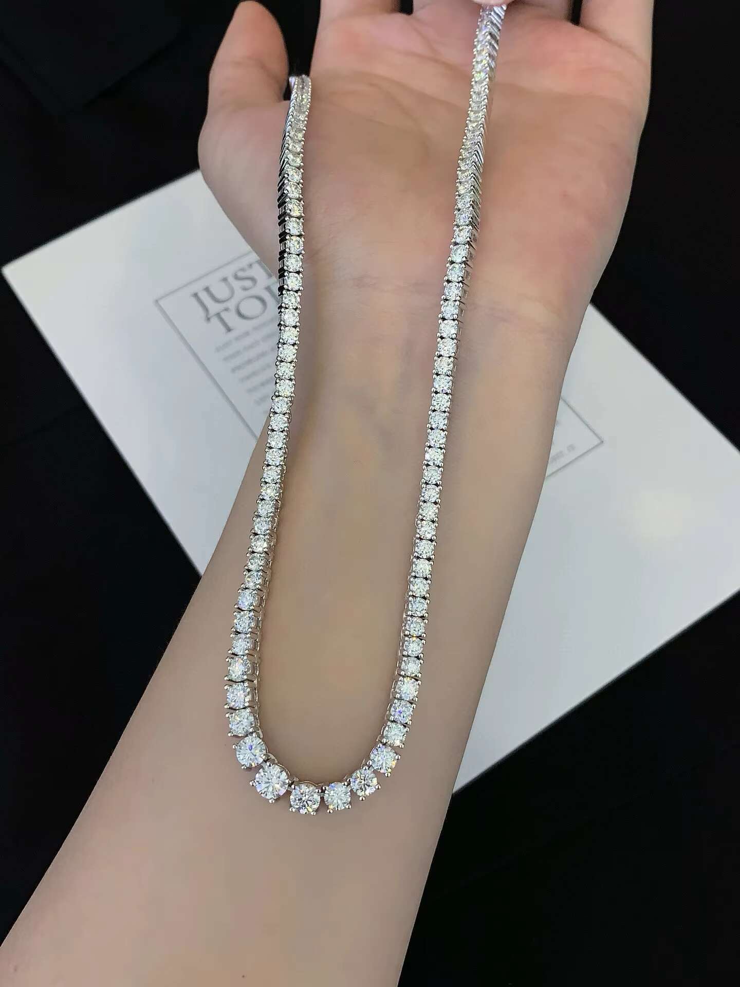 Customizable 925 Silver 4/5mm Moissanite Necklace Fashion Hip Hop Style