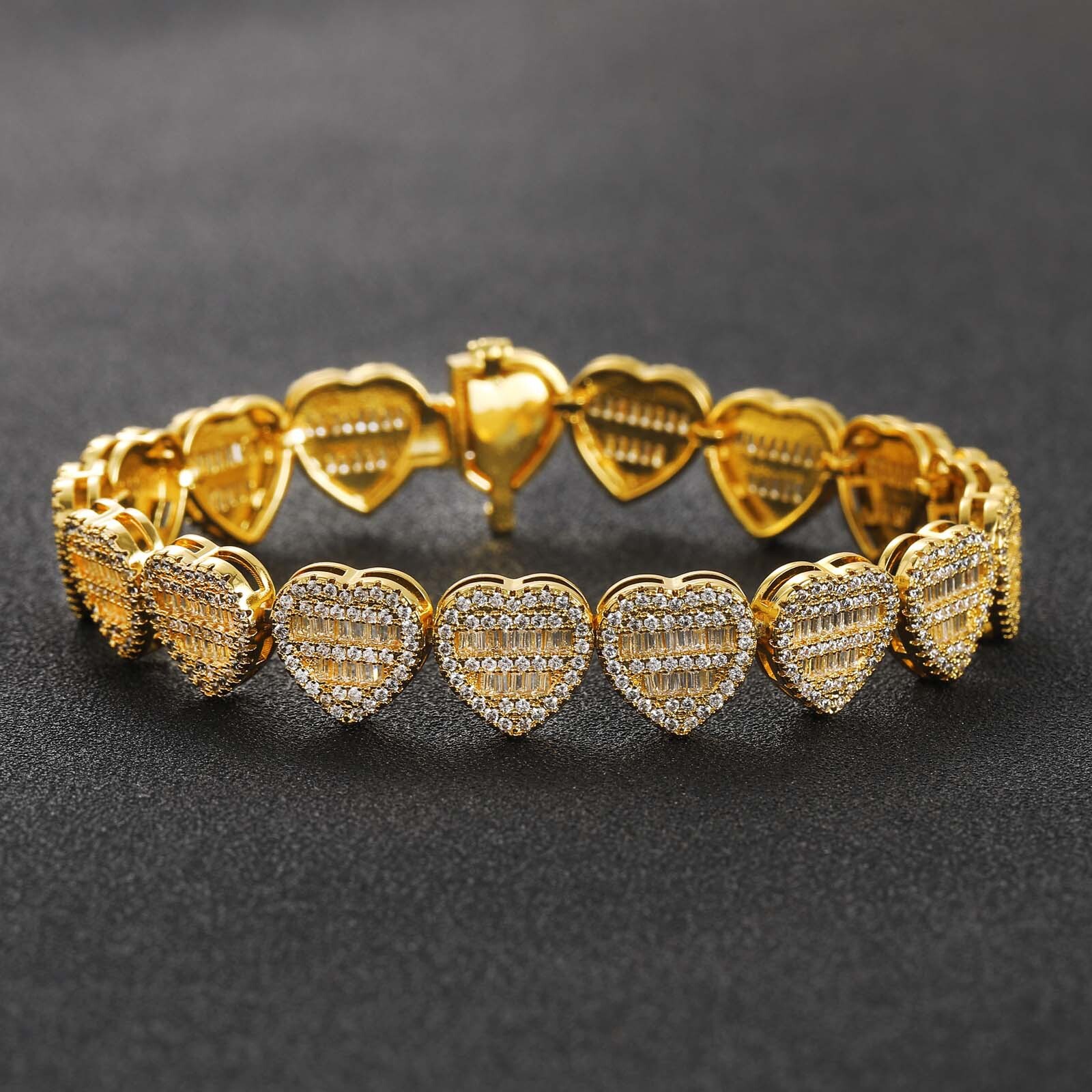 New T-Square Love Bracelet Copper Set with Moissanite Hip Hop Personalized Fashion Mens and Womens Hip Hop Bracelet moissanite