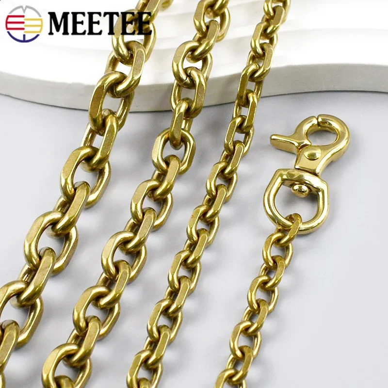 50/100cm Solid Brass Chain Pants Wallet Belt Bag Strap Connect Buckle DIY Jeans Loop Decor Chains Keychain Hardware Accessories 250530