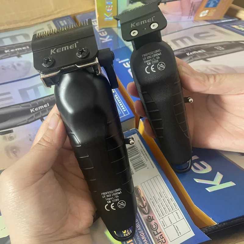 Kemei 2290 2293 Profesional Cordless Hair Clipper Men Barber Fade Clipper And Zero Gapped Trimmer Set Electric Hair Cutting Kit S2562