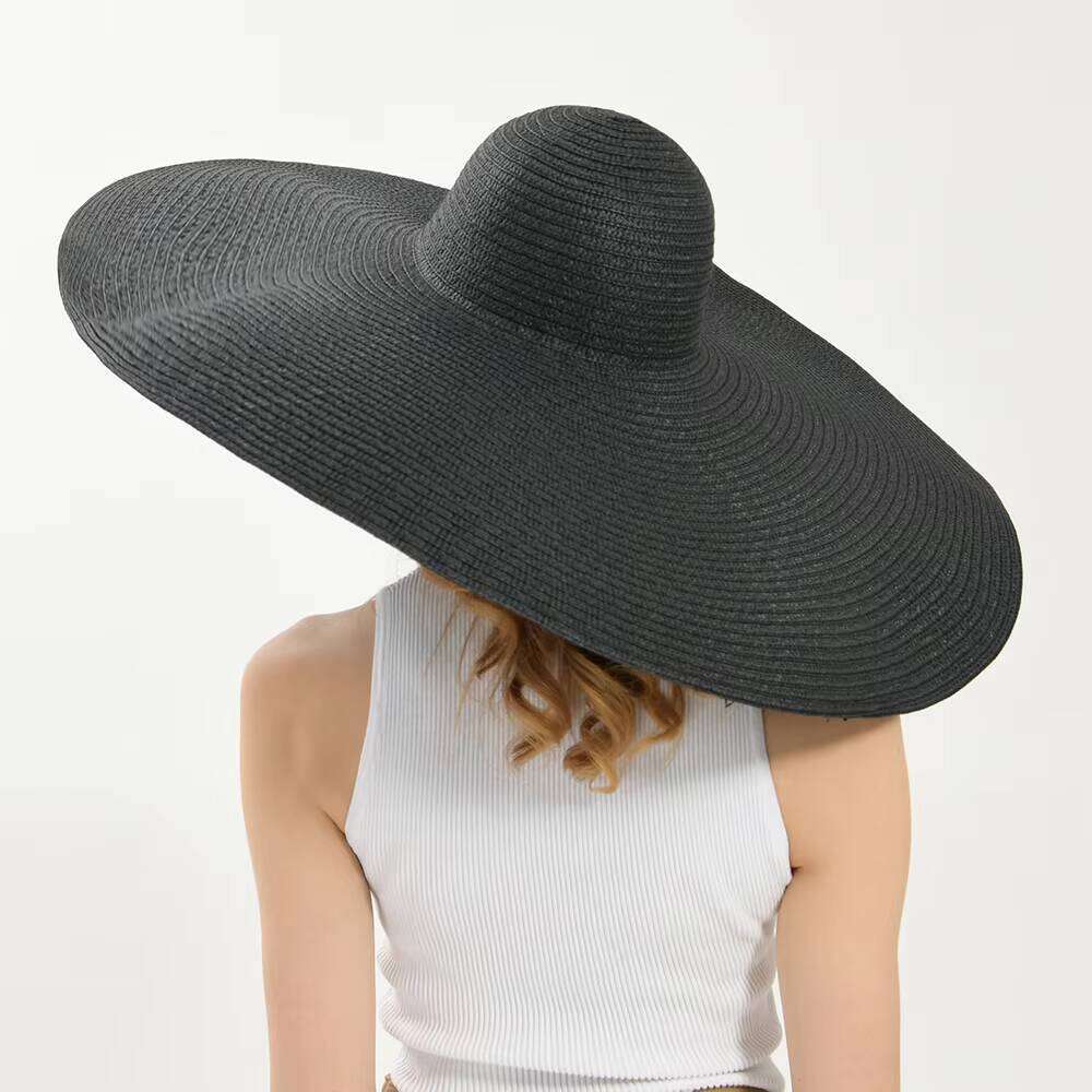 New Summer Beach Women 25 CM Brim Large Hat Fashion Party Travel Panama Ladies Wholesale Paper Straw Hats Oversized