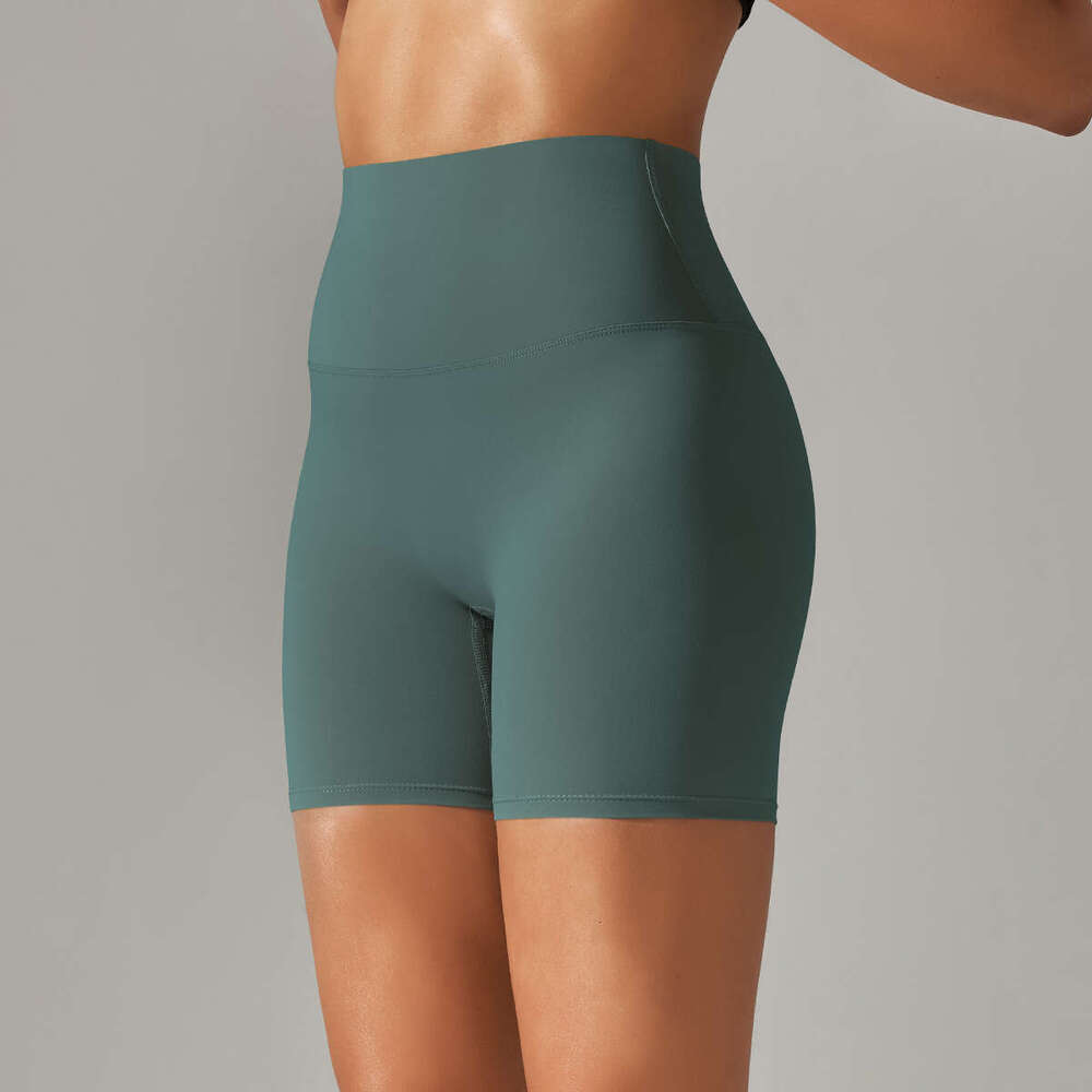 New style of high-waisted yoga pants without awkward lines, women's double-sided brushed peach buttocks tight-fitting sports three-part pants, 20