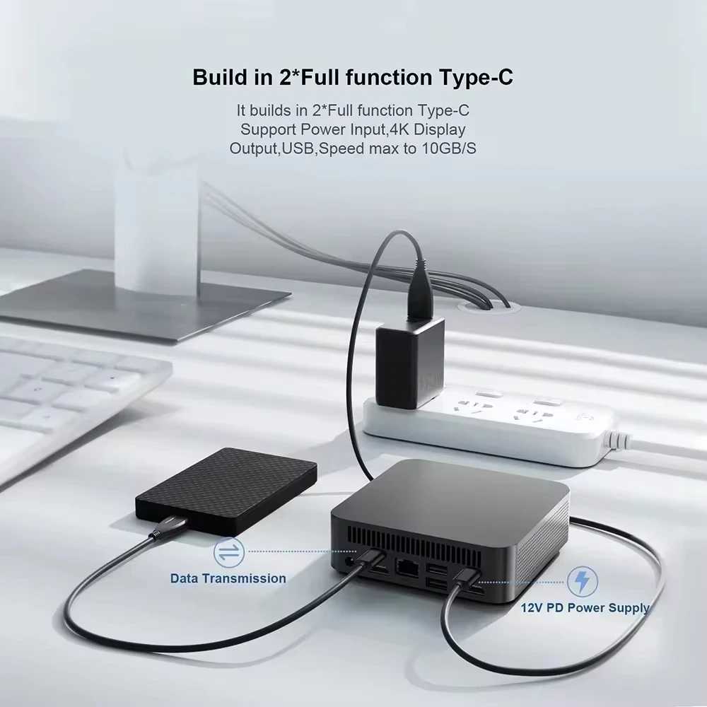 New 12th generation N100 mini computer for home office N5095A for living room entertainment portable miniature small computer X250602