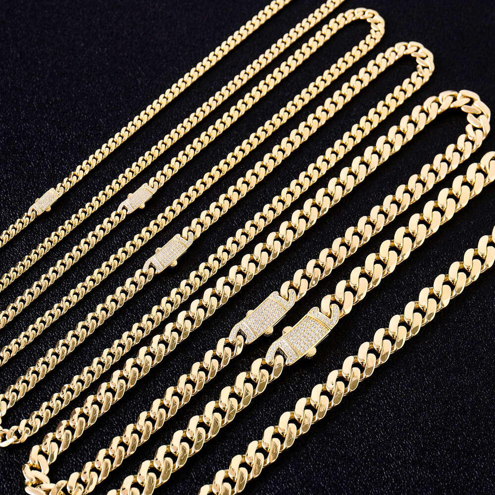 Fine Jewelry 8-14mm Moissanite Cuban Link Chain Necklace 14k Gold 925silver Hiphop Style Iced Out Cuban Chain Bracelet