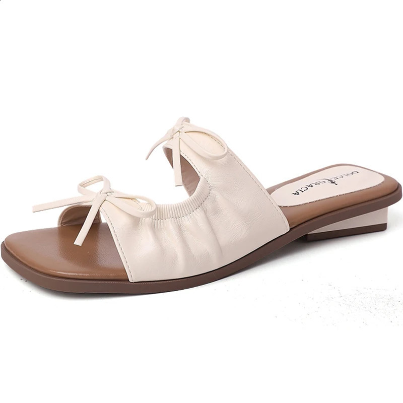 Summer Women Gladiator Slippers Fashion Butterfly-knot Flats Slide Ladies Casual Beach Dress Sandalias 250528