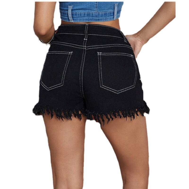 Denim Shorts Jeans Shorts Women S Heavy Washed Ripped Denim Shorts High Waist Frayed Hem Hip Hugging Summer Ripped Short Jeans