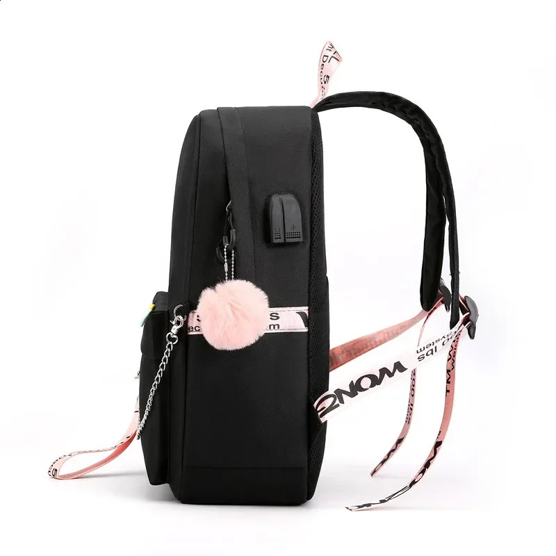 Women Schoolbag Waterproof Large Capacity School Backpack Zipper Teens Girl Casual Daypack Bag Capybara Anime Student Backpacks 250530