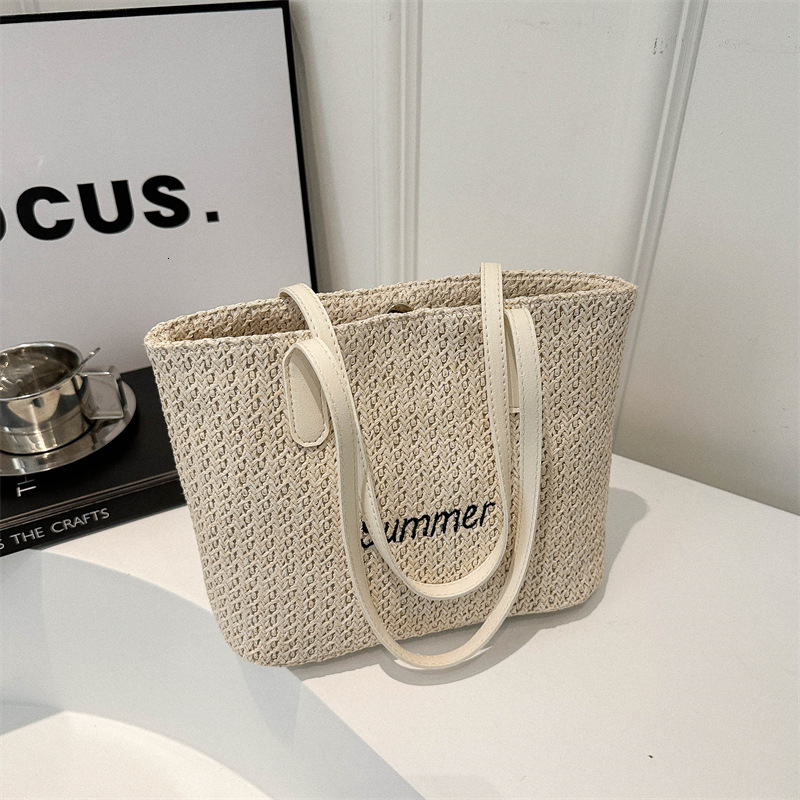 Free Shipping Designer Bag Straw Woven Fashionable Temperament Handbag 2025Summer New Stylish Single Shoulder Large Capacity Armpit Tote Bag