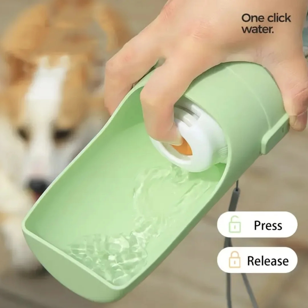 free shipping Portable Water Bottle with Container Foldable 2in1 Pet Travel Bowl Puppy Dog Cat Outdoor Drinking Food Feeder 250527