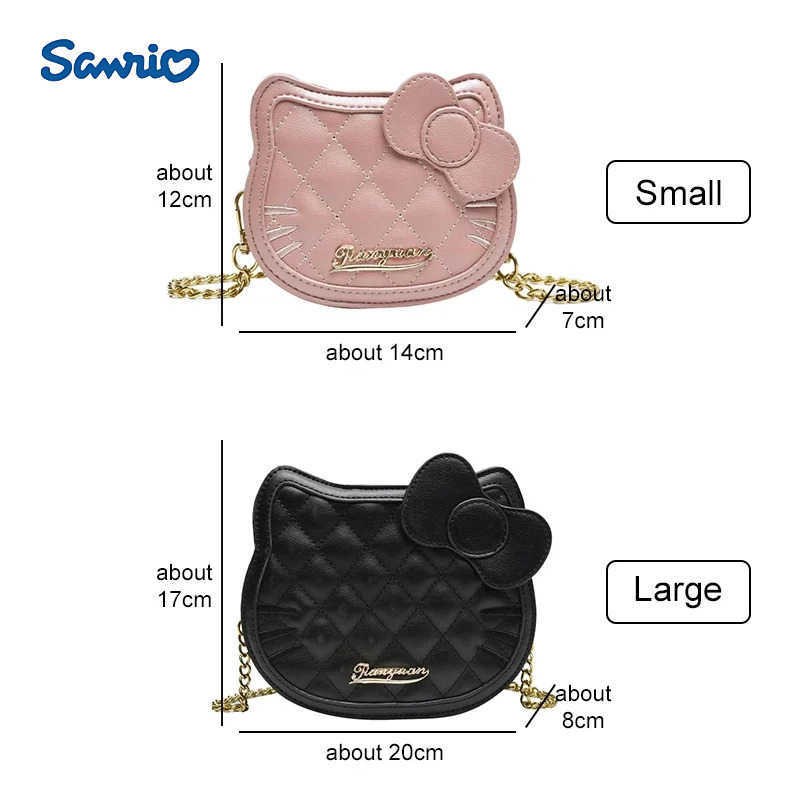 Sanrio Sanrioed Hello Kitty Shoulder Bag Fashionable Wallet Cartoon Purses Handbags Simple Rhombic Trendy Birthday Christmas Giftw250602
