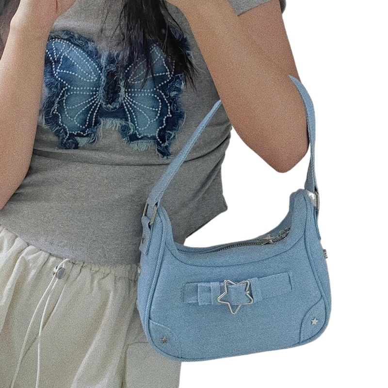 designer 2025 Summer American Style Trendy Star Underarm Bag for Women Millennial Style Handbag Niche Design Shoulder Bag