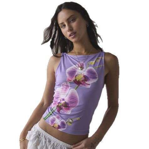 2025 Trendy Sunflower Print Sleeveless Vest T-Shirt Women's Top Y2K Sports Casual Style 1062