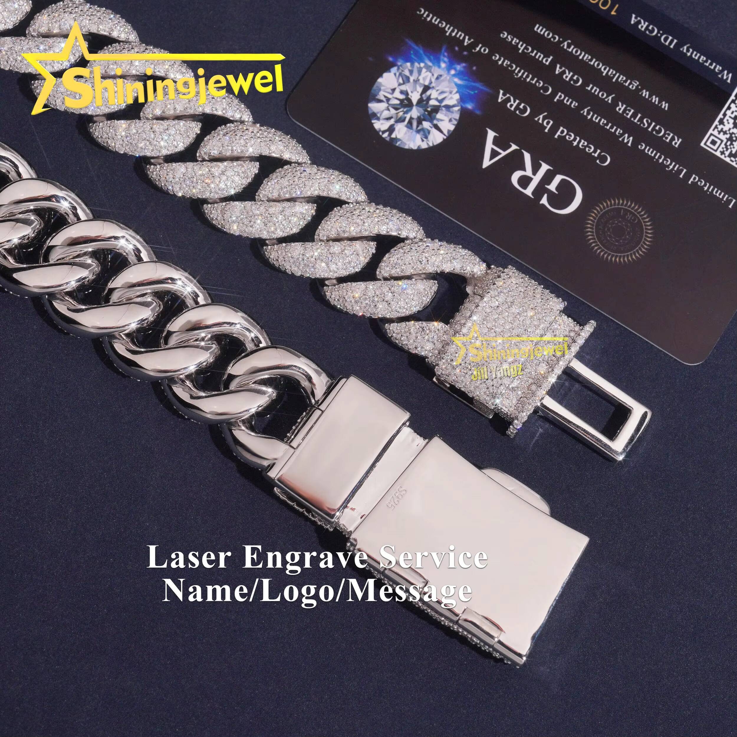 Trend Mosaic 20mm k Quality Thick Heavy Rap Singer Jewelry Iced Moissanite Cuban Chain