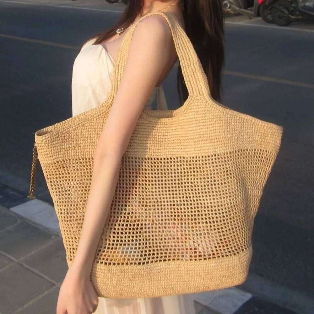Summer New Large Woven Straw Tote - Fashion Boho Beach Women's Crossbody Shoulder Bag, Bversatile Vacation Bag