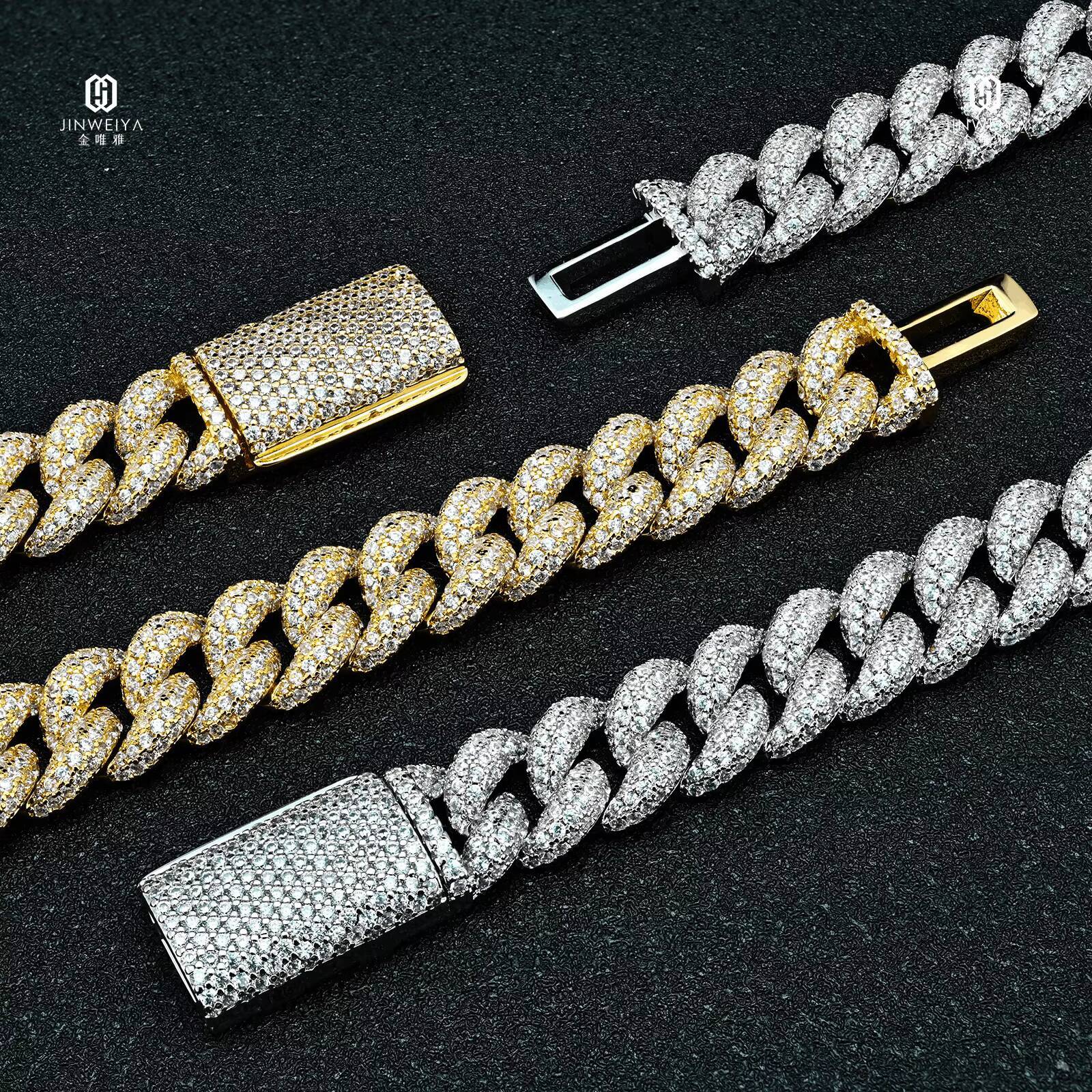 Hip hop Sier Silica Necklace 10mm Wide 16 18 20 22 24 Inch Long Rap Singer Style Cuban Chain