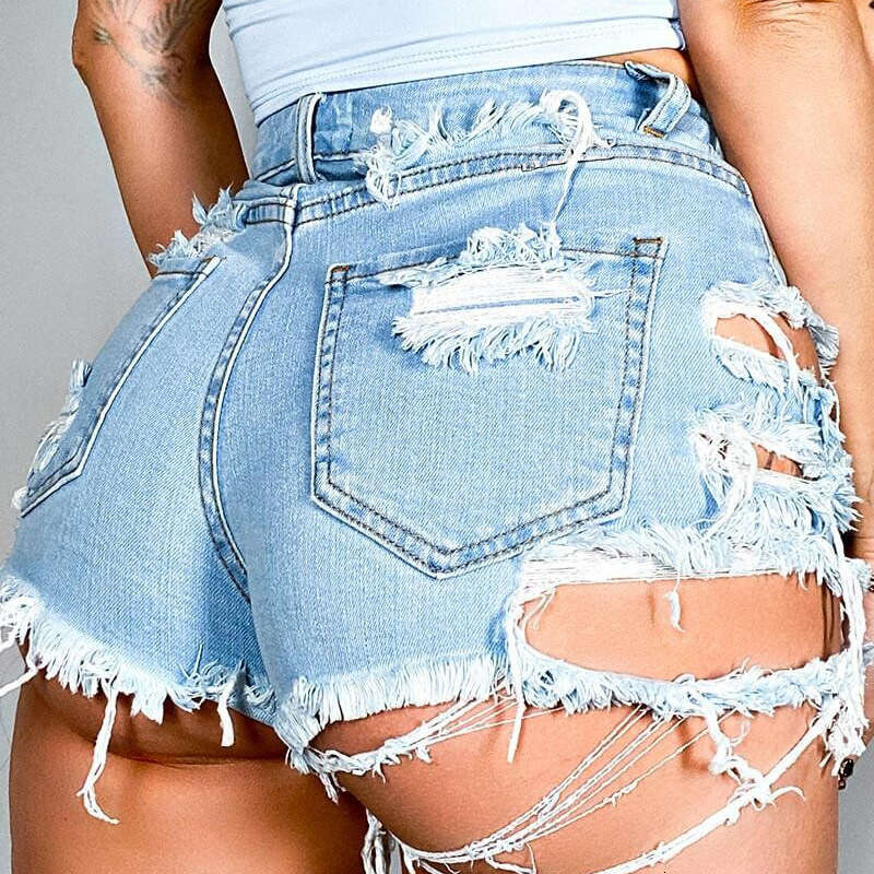 Denim Shorts Jeans Shorts Women S Jeans Summer New Fashion Trend High Waist Ripped Frayed Shorts Ripped Short Jeans