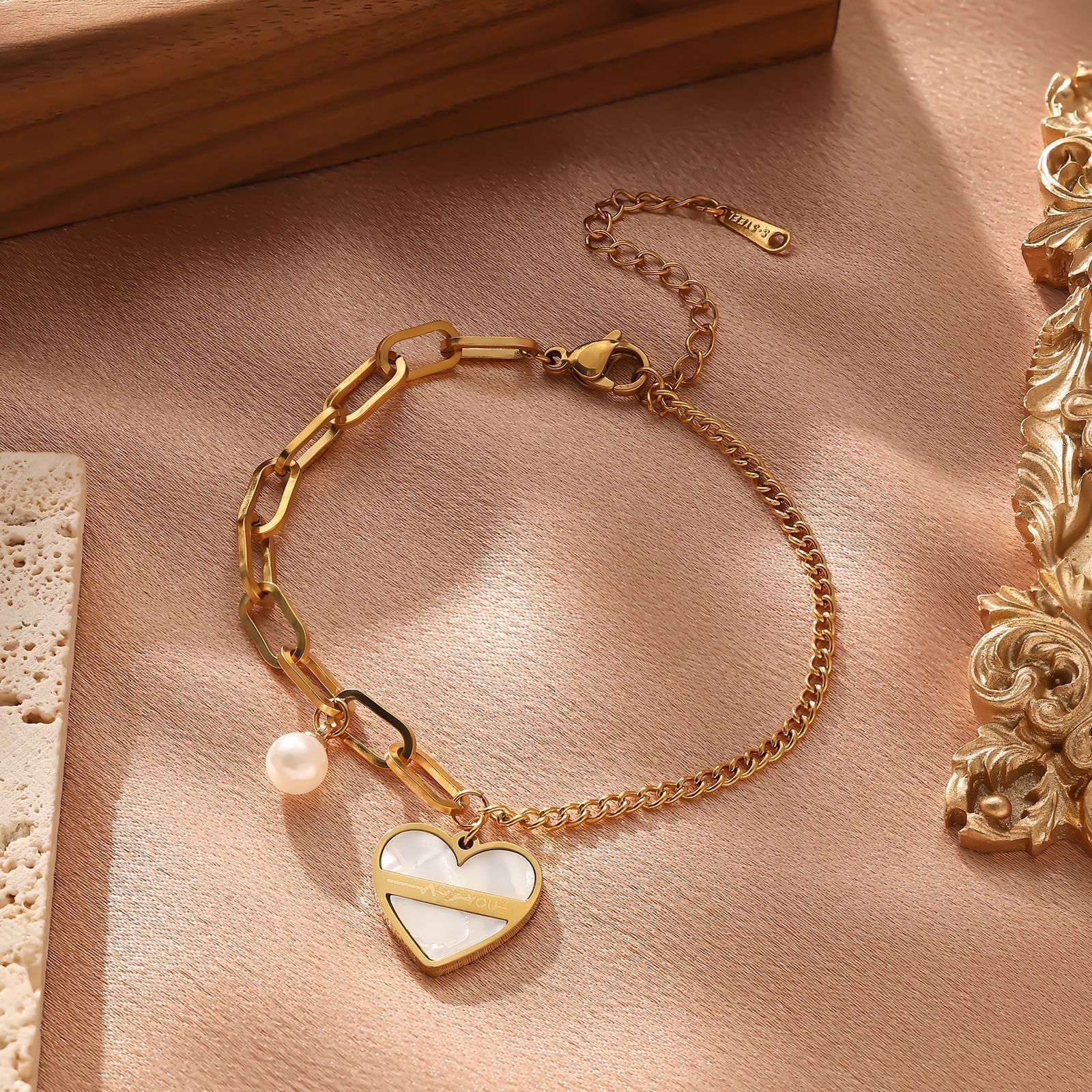 Anti-Fading Bracelet Titanium Steel Non-Fading Electroplated Women Ins Style Internet Celebrity