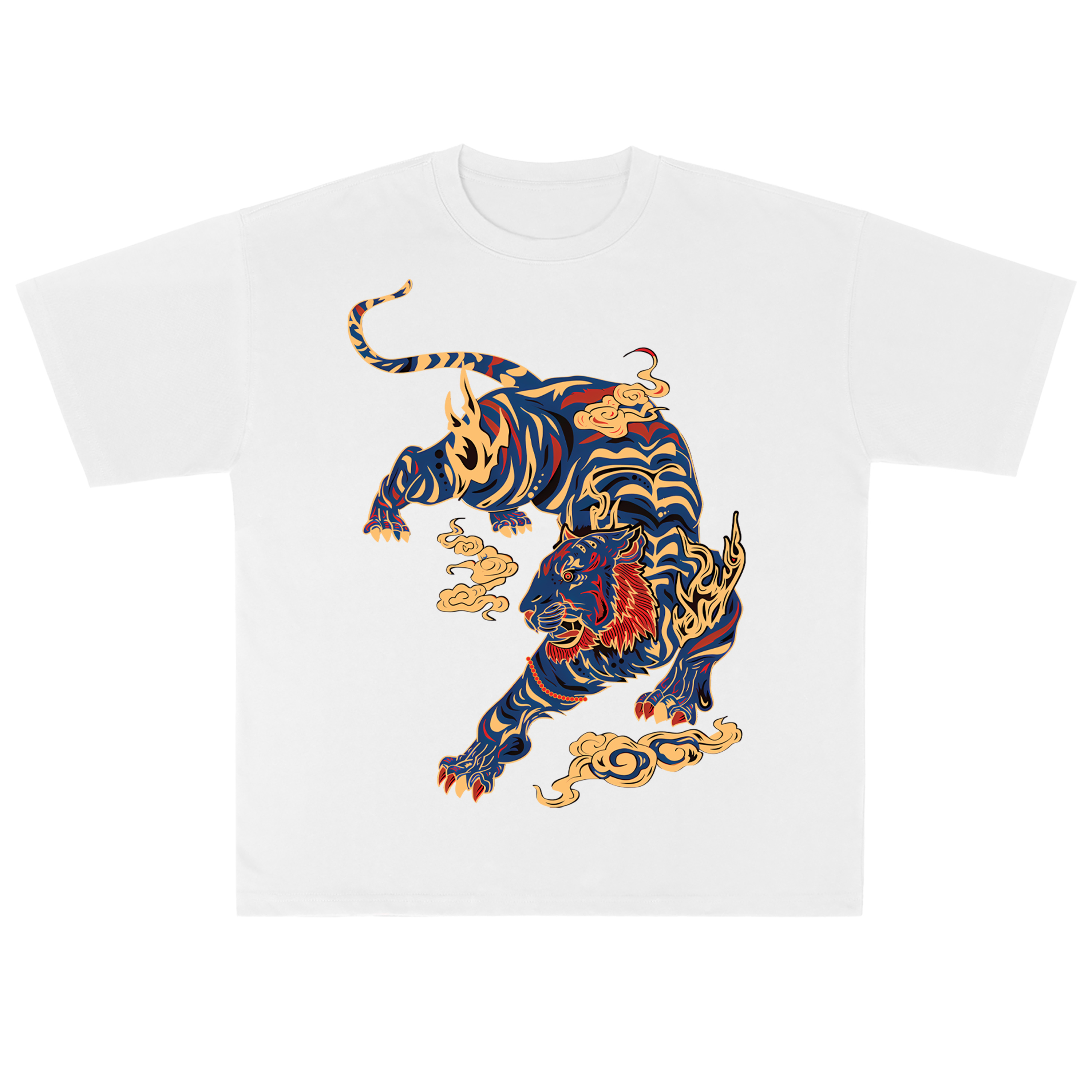 T-shirt men's top designer cotton T-shirt fierce tiger short sleeved clothing high-quality fashionable T-shirt