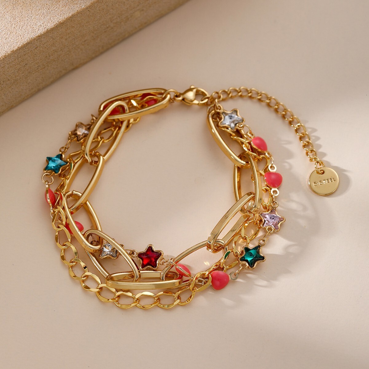 Accessories Metal Style Simple Thin Chain Set Personality Layered Gold Bracelet for Women