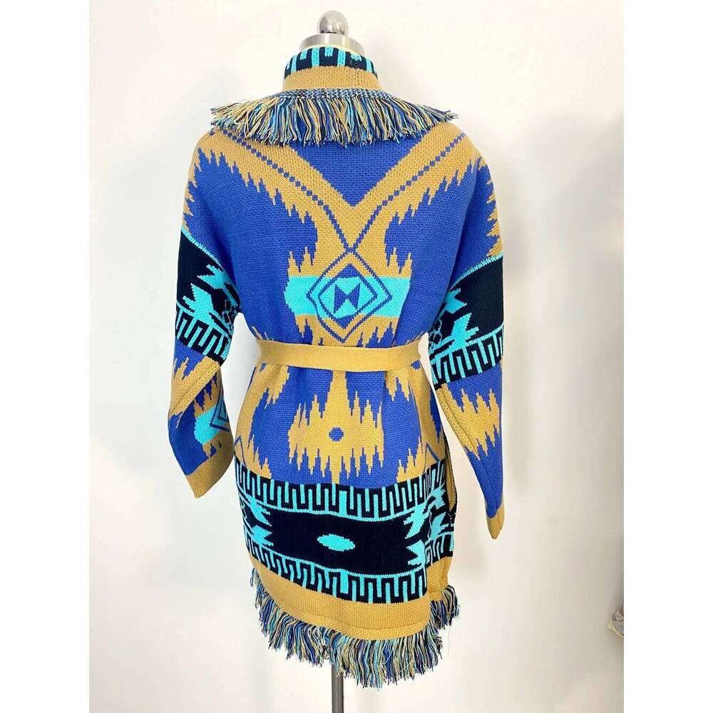 Boho Inspired Cashmere-Wool Wrap Cardigan Brand Knitted Cardigan Sweater For Women Side Pockets Warm Oversized Cardigans