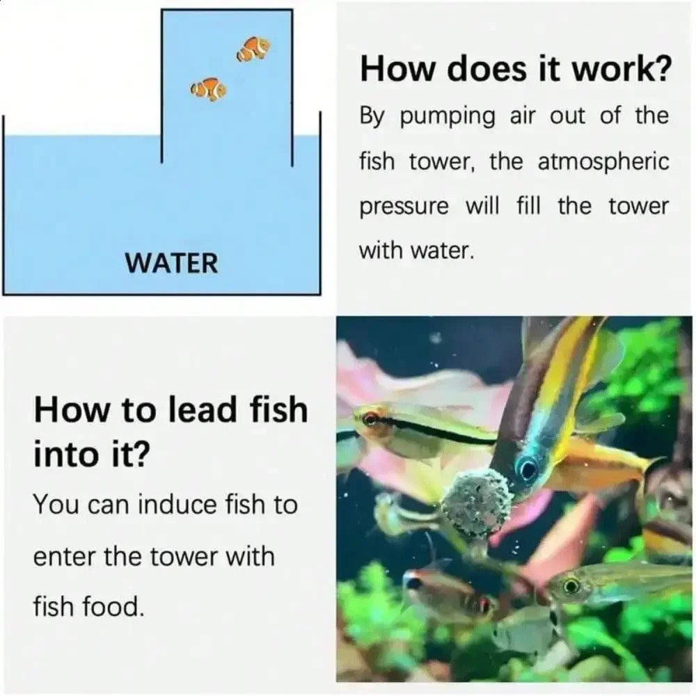 Clear Acrylic Hanging Aquarium Filter Stand - Inverted Transparent Fish Tank Decor Vacuum Suction n for Creative Underwate 250530