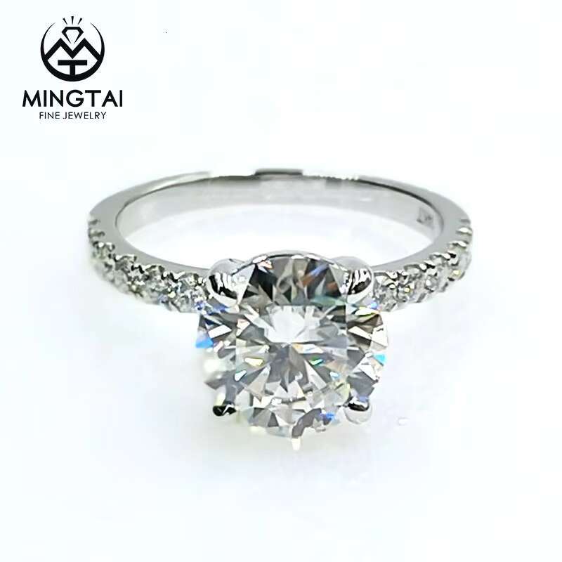 3.0ct round Cut Trendy Moissanite Engagement Wedding Rings for Women 14k Gold Jewelry-for Gifts Parties Anniversaries