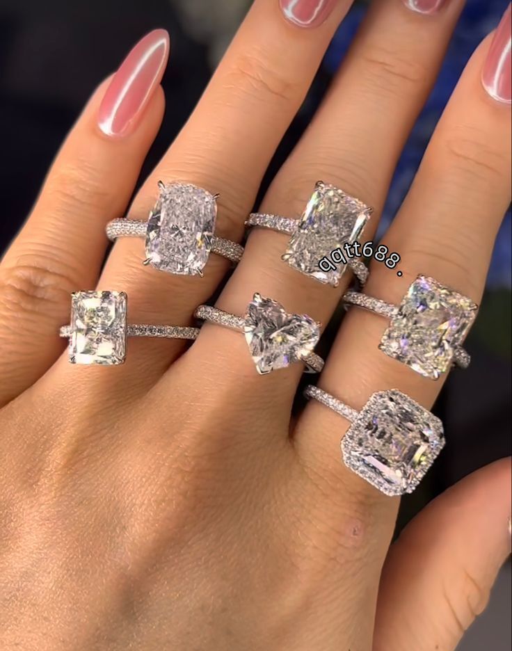 Luxury 2ct 1ct White Gold Plated 925 Sterling Silver Bridal Promise Rings VVS Moissanite Diamond Wedding Engagement Ring for