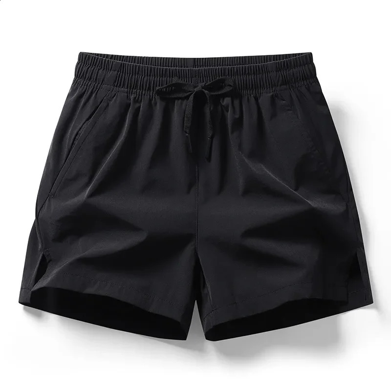 Summer Ice Silk Quick Dry Short Pants Men Breathable Sportswear Running Fitness Beach Bottoms Gym Training Zipper Pocket Shorts 250530