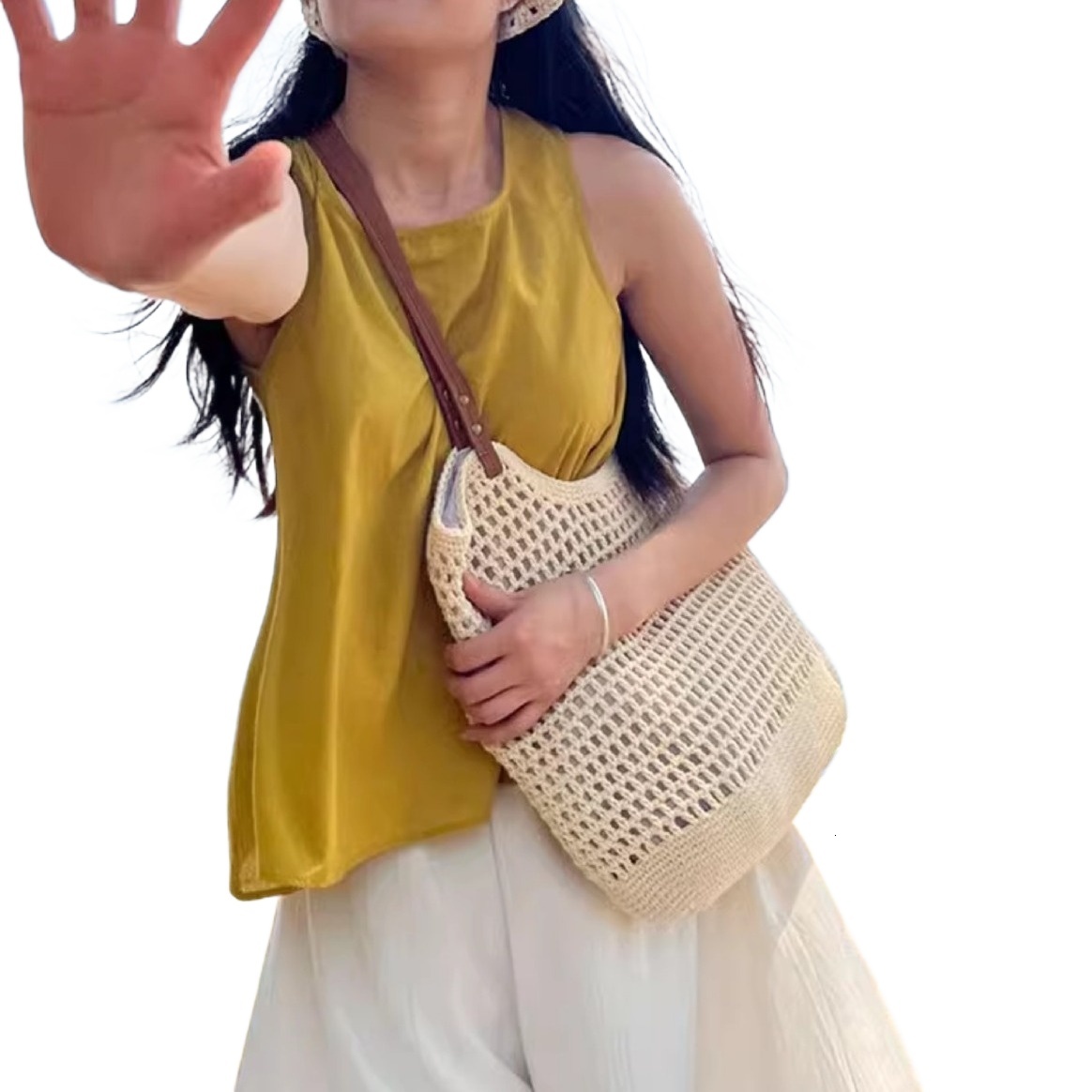 designer Woven Bag Straw Bag Women's Bag Artistic Retro Lazy Beach Vacation Beach Straw Bag Korean Style Tote New Bag