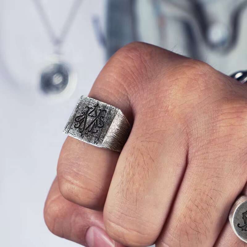 Silvenewen Mens Classic Vintage Animal 925 Sterling Silver Ring High Quality 15g Black Main Stone Moissanite Perfect Gift for