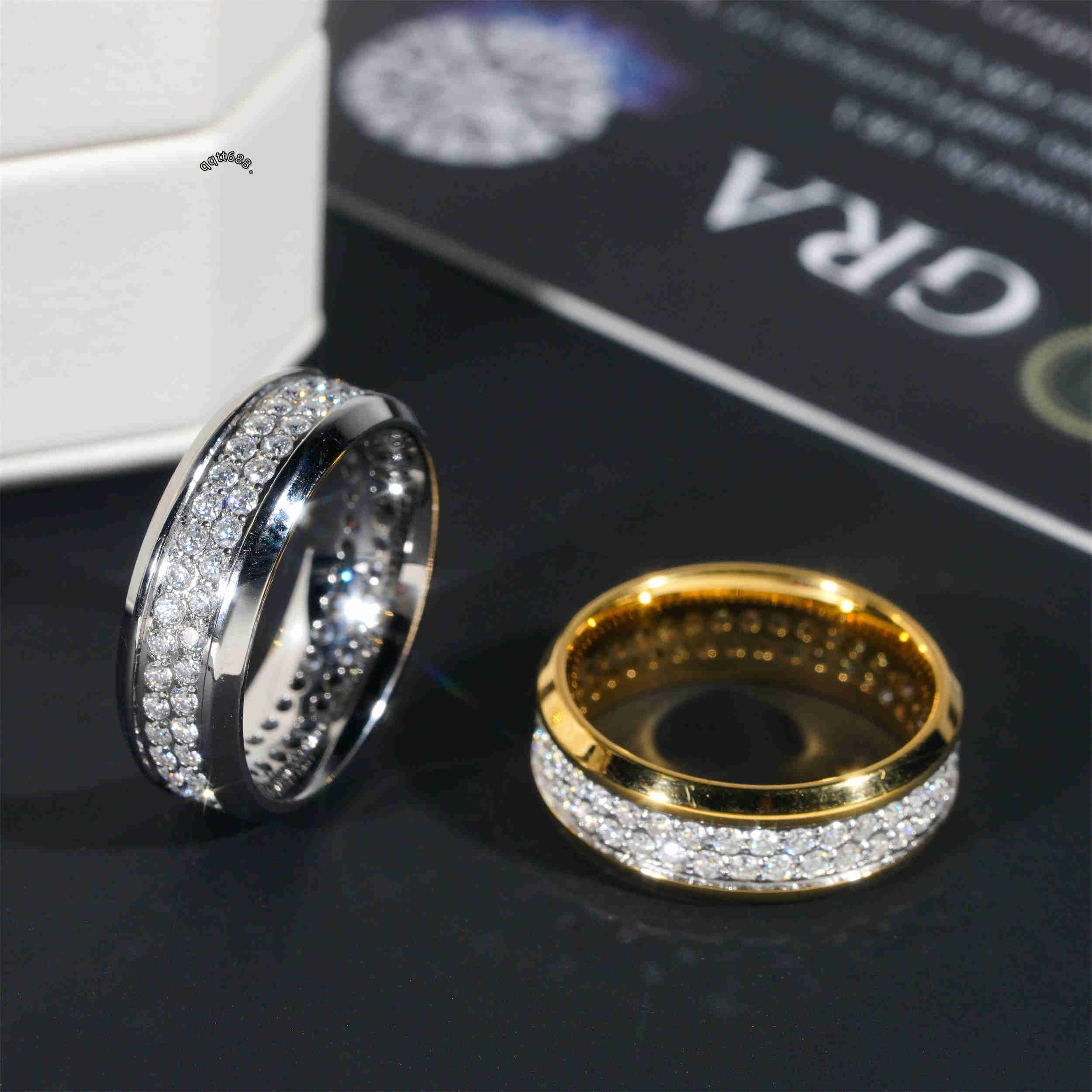 New Arrival Rapper Jewelry 316L Stainless Steel Hip Hop Ring Ice Out Moissanite Men Ring Cuban Ring Wedding Anniversary Gift