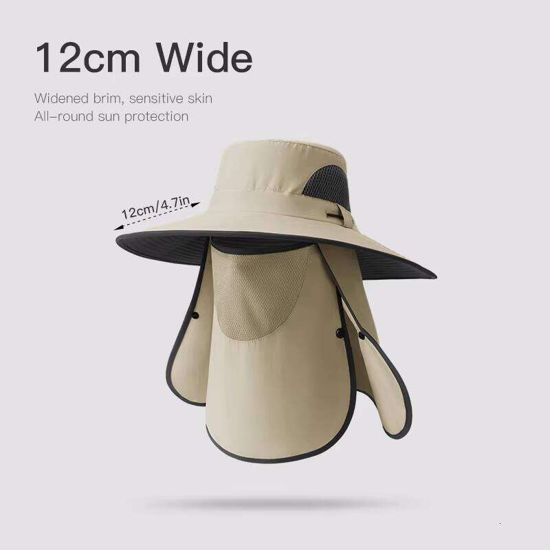 GOLOVEJOY XMZ273 Men Outdoor Fishing Summer Sun Protection Face and Neck Cover Breathable Fisherman Bucket Hat
