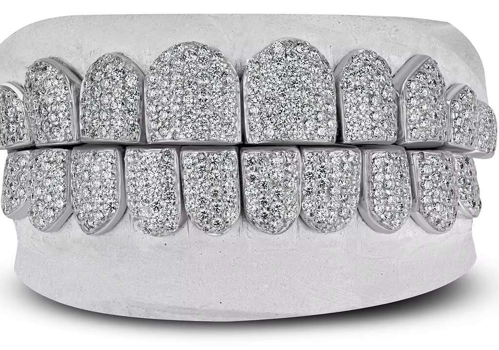 Custom Grillz Luxury 925 Silver Teeth Grillz Iced Out 14k 18K White Gold Hip Hop VVS Moissanite Diamond Grillz Teeth for Men