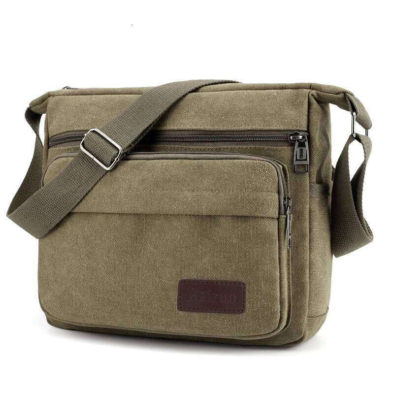 1 men's retro canvas crossbody casual travel bag, outdoor sports bag with adjustable shoulder strap