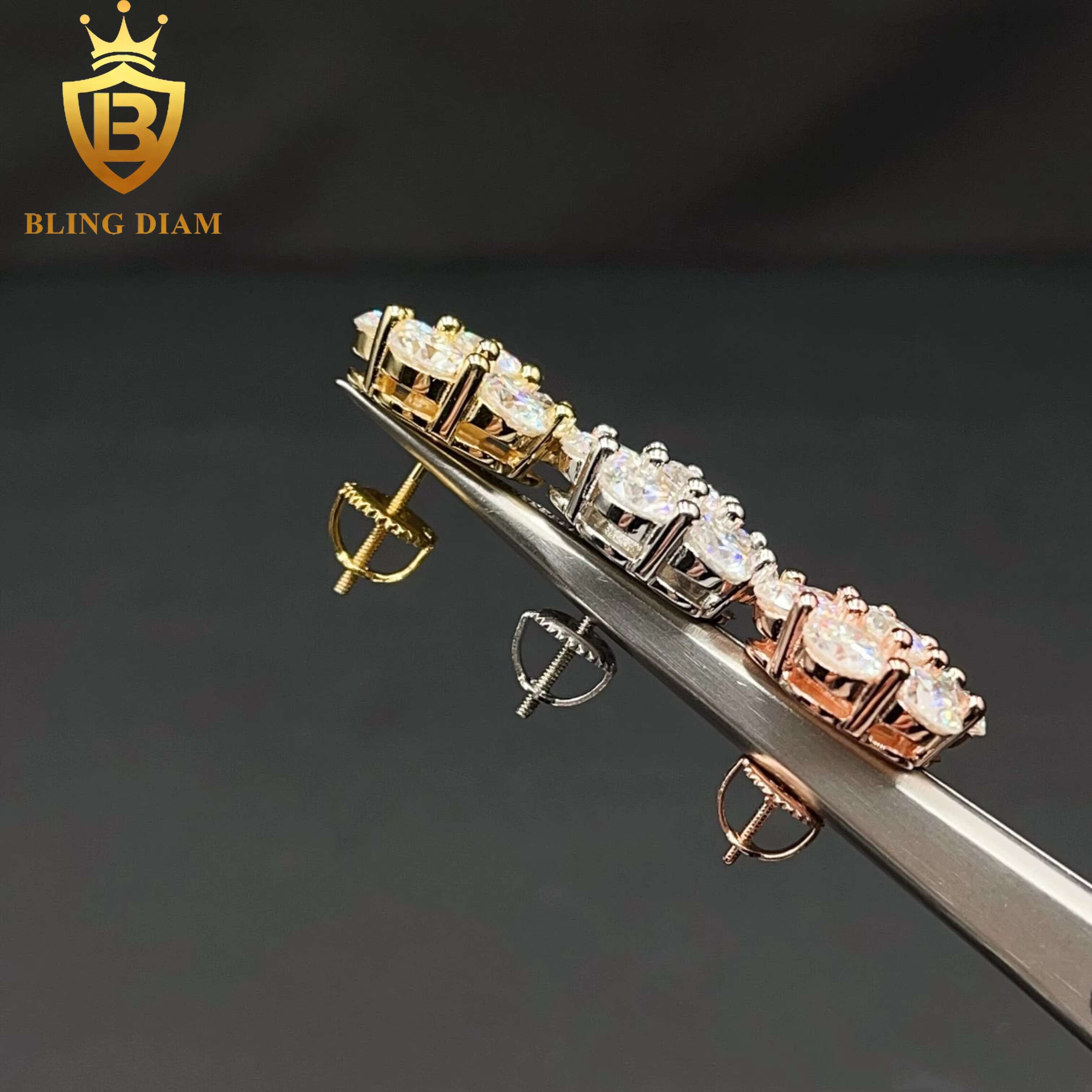 8mm 12mm 15mm Hot Top Selling Fine Jewelry 925 Sterling Silver VVS Moissanite Diamond Stud Flower Earrings